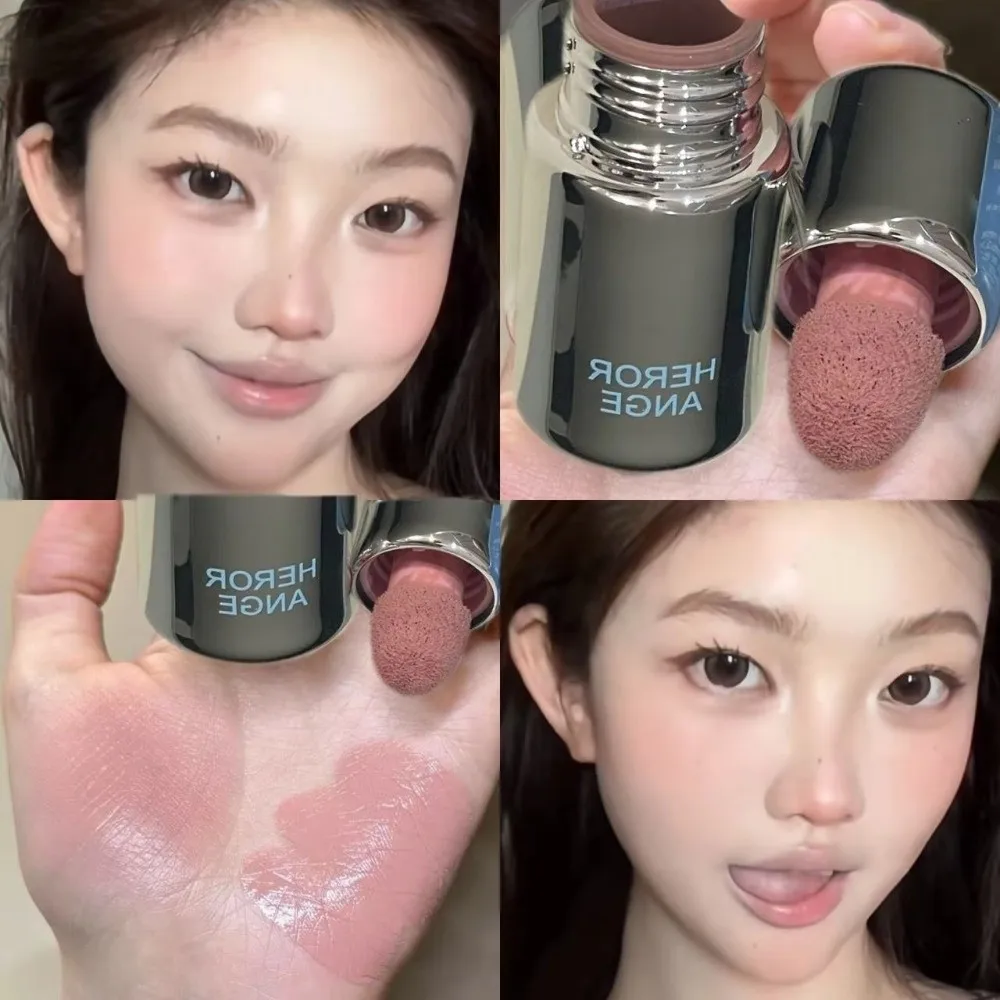 Nuovo fard liquido idratante Lozione fard multifunzione a lunga durata con testa in spugna Fard color gelatina Trucco naturale trasparente