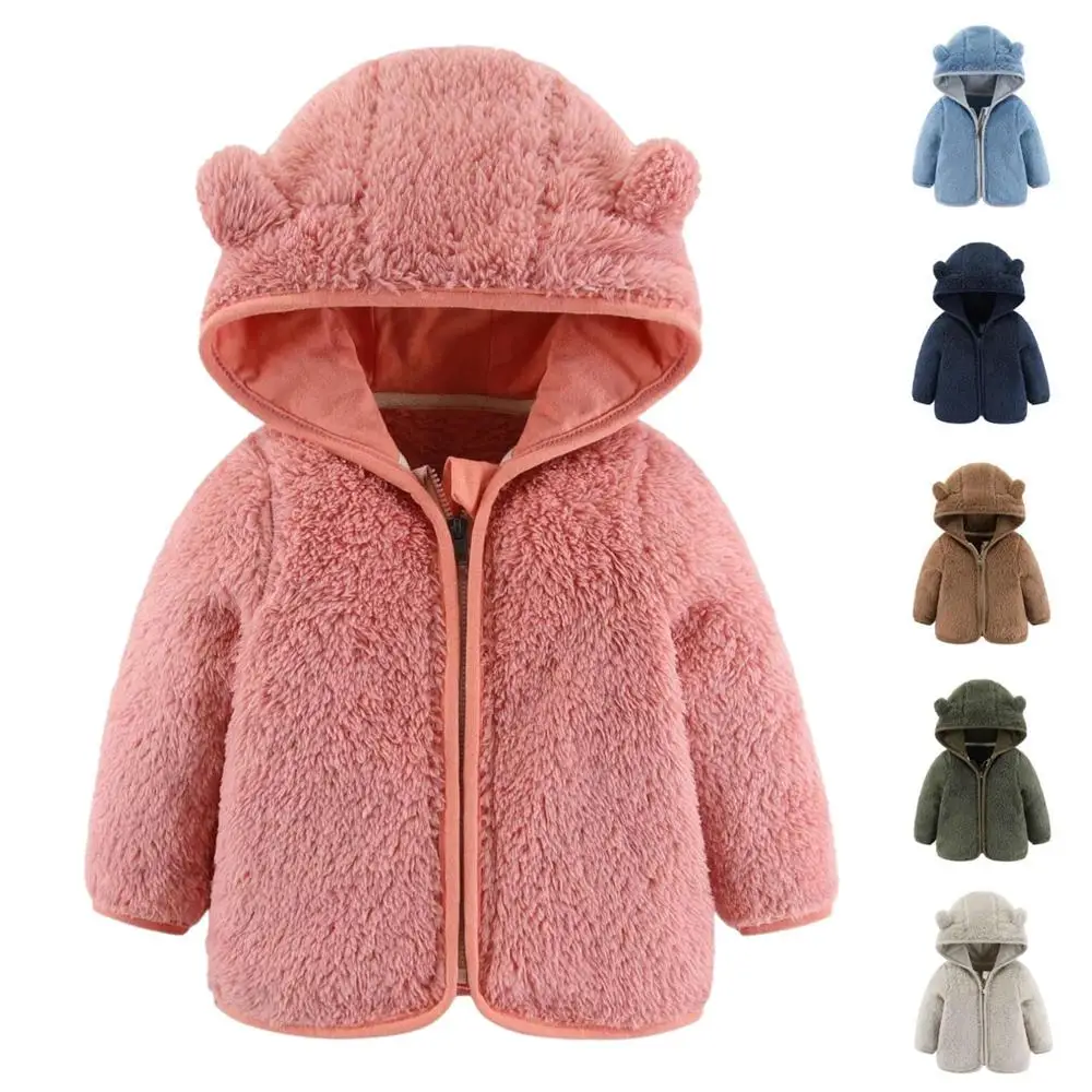 Casual Warm Baby Winter Coats Girls Boys Fleece Newborn Clothes Cute Kids Outfits