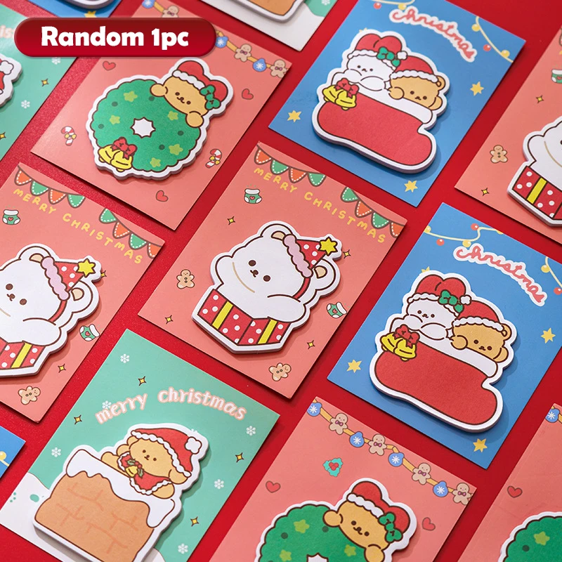 30 Vellen Cartoon Leuke Kerst Dieren Sticky Notes Student Zelfklevend Plan Notebook Creatieve Sticky Note Leren Kantoor