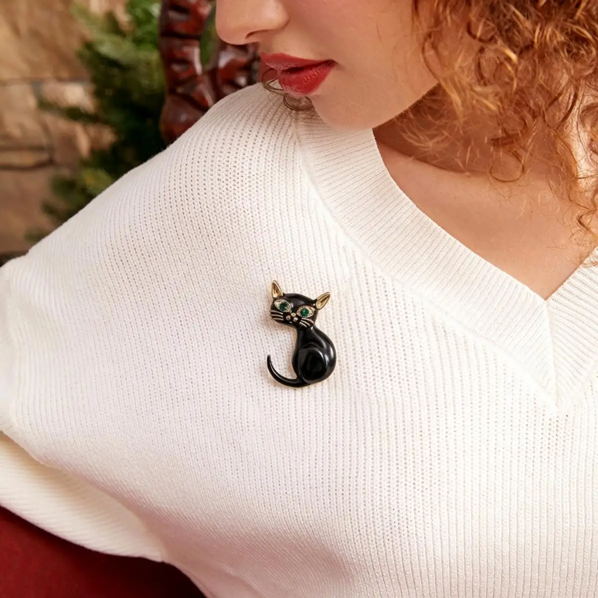 

Beaut&Berry Trendy Enamel Black Cat Brooches for Women Unisex Animal Pins Casual Party Jewelry Accessories Gifts Decoration