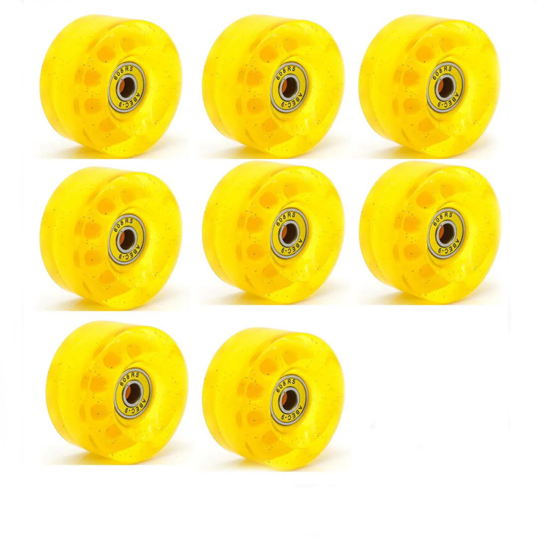 8 Pack 58*32mm No Light Indoor QUAD Roller Skates Wheels 82A double Line Skates Wheels with Bearings for Double Row Skating