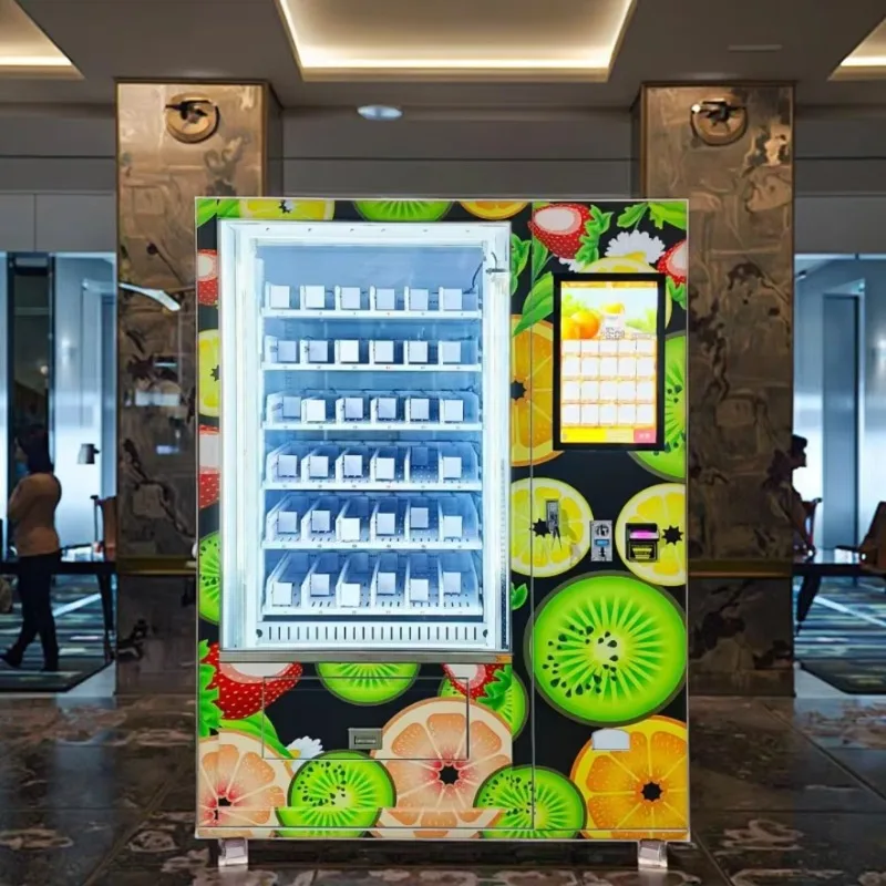 Custom Automatic Fresh Food Cupcake Vending Machine with Cooling System 21.5 Inch Touch Screen Self Service Commercial Vendor