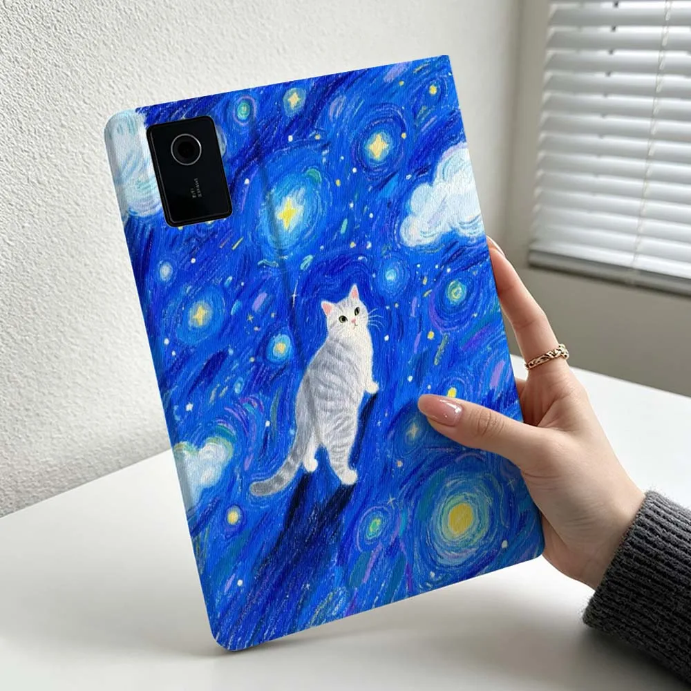 Minimalist Van Gogh Cat For Lenovo Xiaoxin Lenovo Tab Pad Pro Plus K11 P12 M10 Legion Y900 Soft Inch Tablet Case Cover - view 5