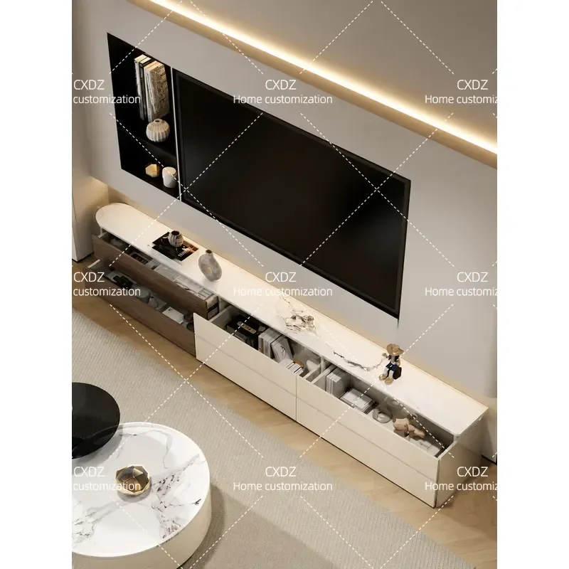 TV cabinet living room home floor ultra-narrow living room storage cabinet light luxury high-end TV cabinet 2026 hot sale