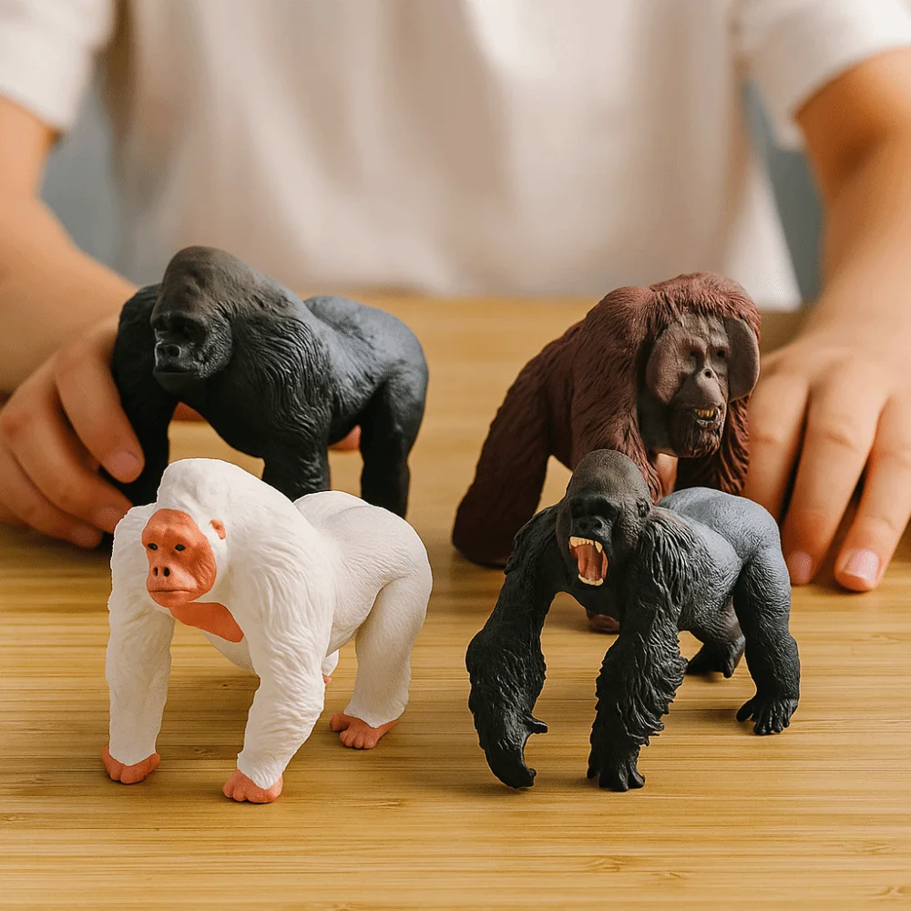 

PVC Simulated Solid Animal Model Realistic Statue Simulation Gorilla Animal Toy Ornament Crafts Chimpanzee Action Figure