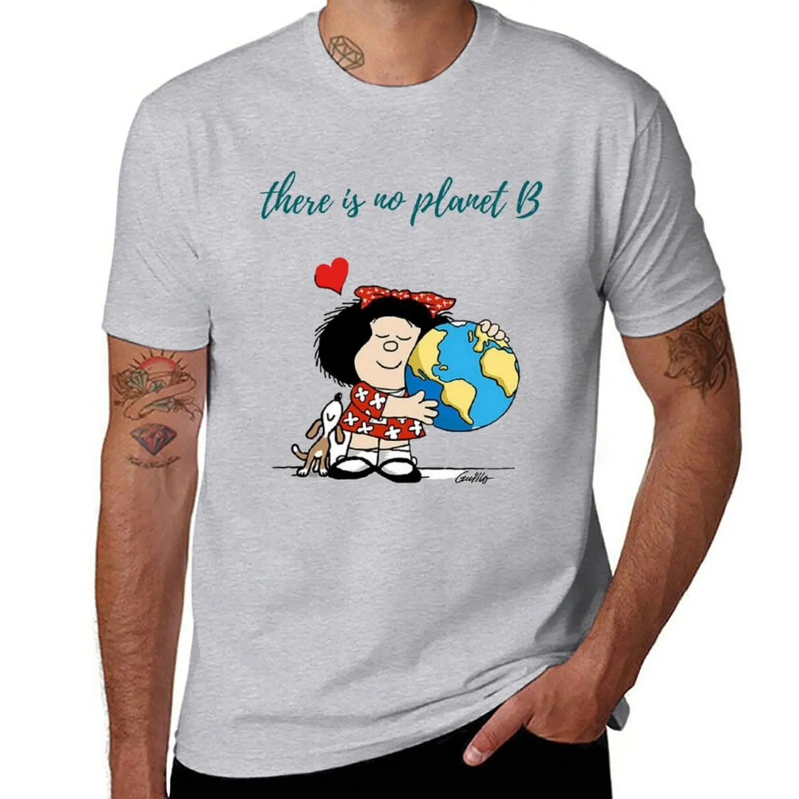 

Mafalda environment T-Shirt oversized vintage clothes mens cotton t shirts