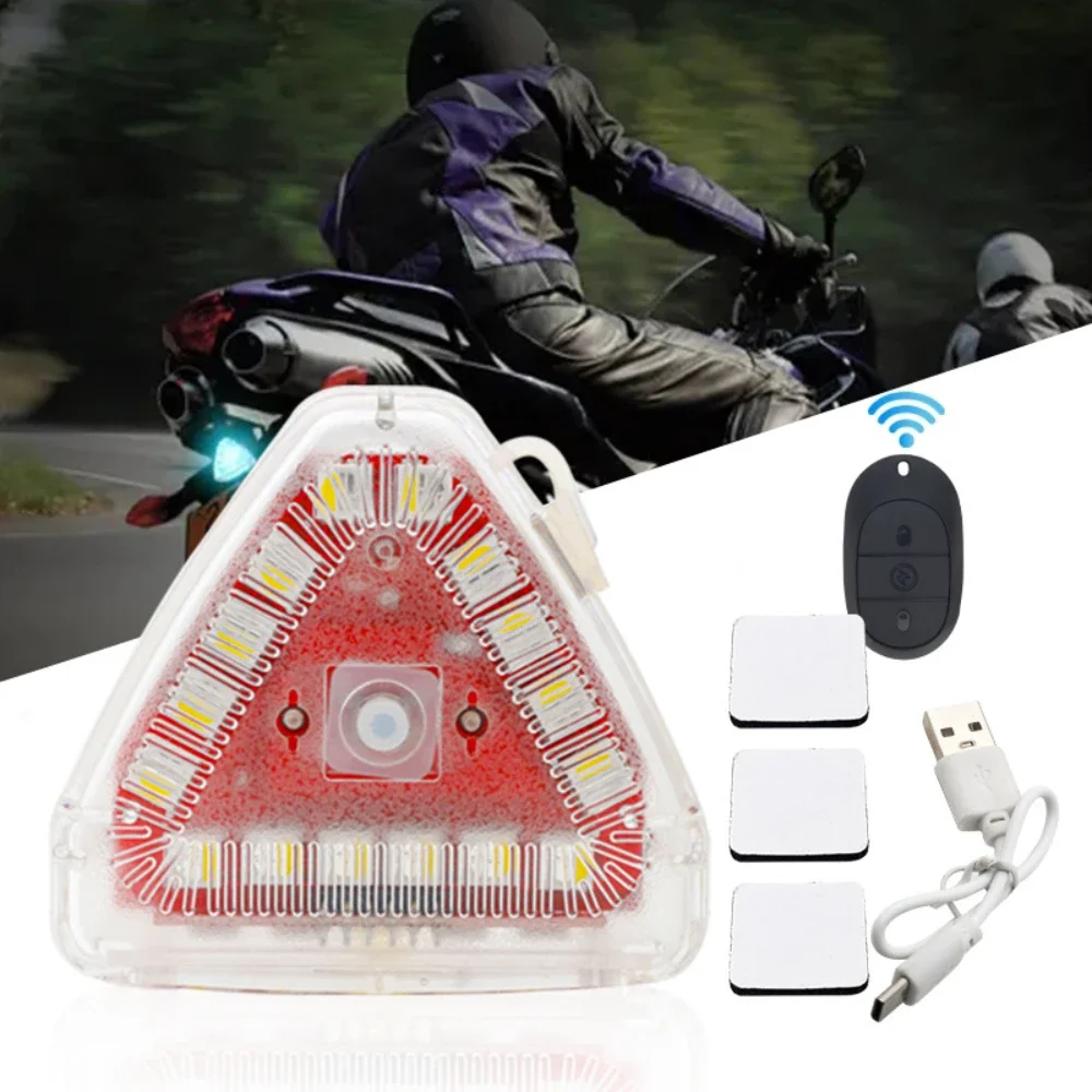 M7 Remote Control Triangle Warning Strobe Light - Outdoor Work Lighting for Motorcycle & Automotive Safety Alert