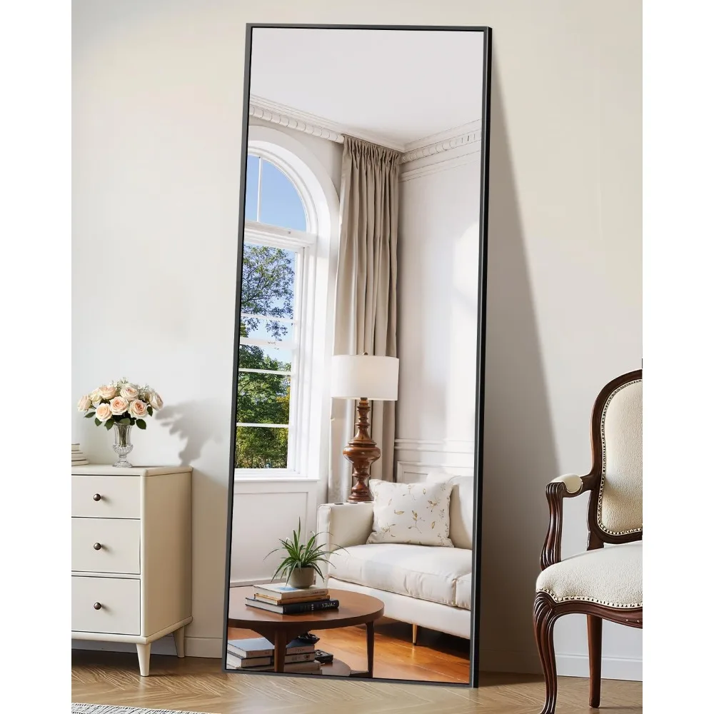 アルミフレーム付き全身鏡 - 家庭装飾と壁掛け用大型フロアミラー