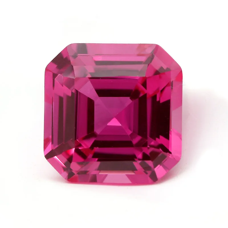 Hot Pink Sapphire Asscher Cut Flame Fusion AGL Certified Loose Gemstones For Jewelry Making