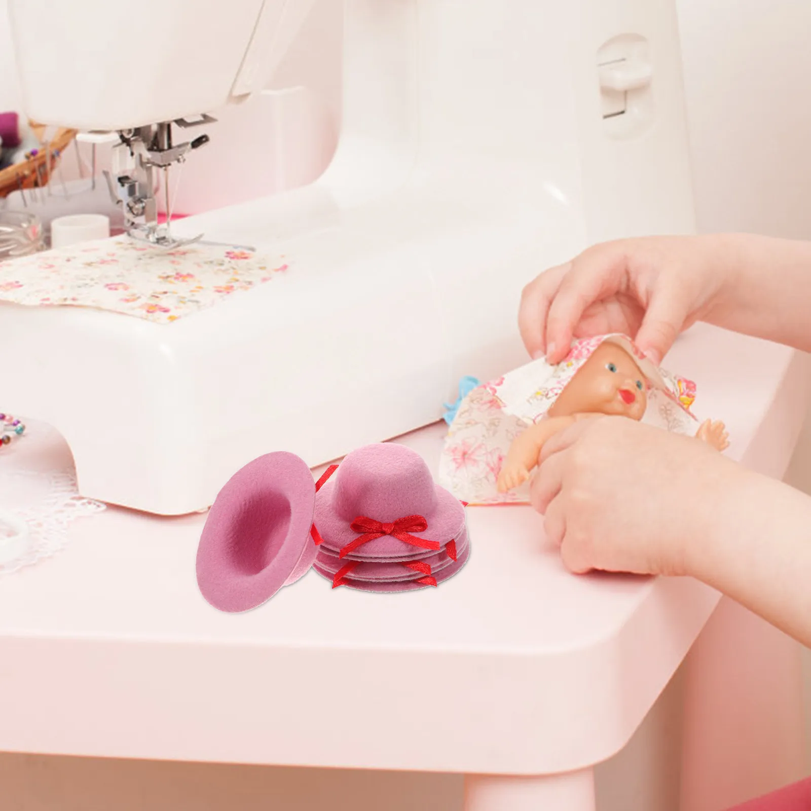 

6 шт. очаровательных мини-шляпок: устойчивые и практичные для поделок и декора вечеринок, миниатюрные шляпки для создания кукольных головных уборов