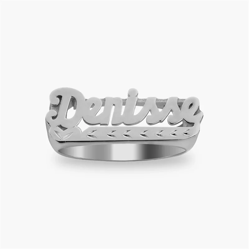 DHQH Customized Name Ring Personalized Jewelry Wedding Couple Ring 18K Gold Plated Ring Men's and Women's Hip Hop Rock Ring