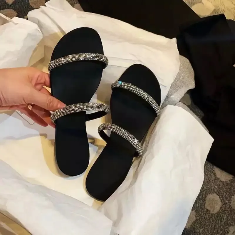 Damen-Sandalen 2026 Sommer Neu Modische Einband-Sandalen mit Strass für den Outdoor-Stil und festliche Anlässe