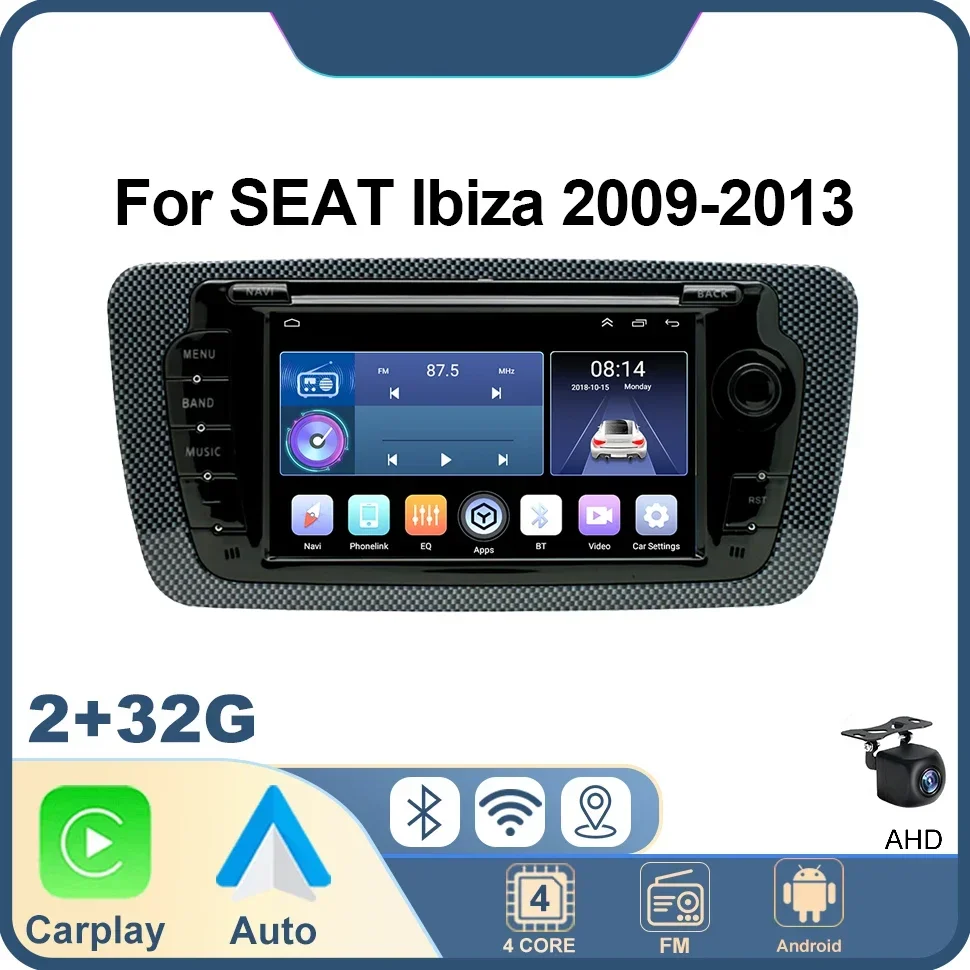 

Автомобильное радио Android для Seat Ibiza 6j 2009-2013, беспроводной мультимедийный плеер Carplay, GPS-навигация, WIFI, FM, автомобильные интеллектуальные системы