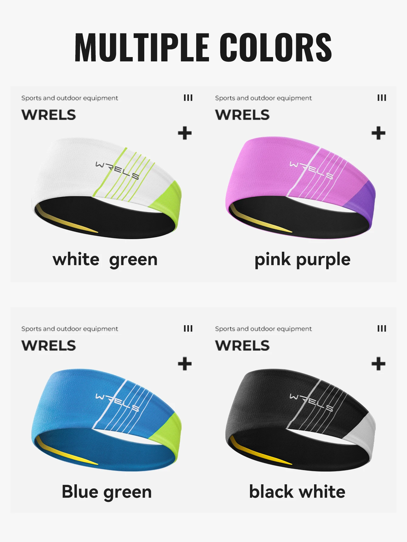 WRELS Schweißband, schweißableitendes Sport-Stirnband, atmungsaktives Mesh, schnelltrocknendes Haarband, elastisch, ultraleicht, für Männer und Frauen, Lauf-Stirnband – Detail 13