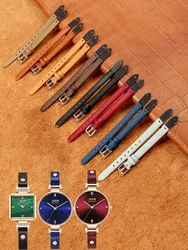 Genuine Leather Women Watch Strap for Jeep Spirit Jeep Fossil Elixa Small Thin Strap 8mm Watch Band