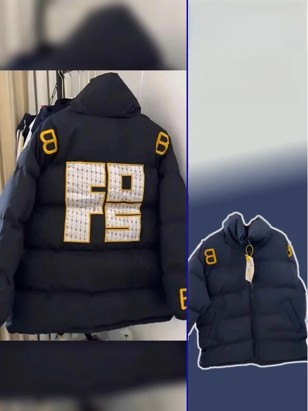 

Утепленная зимняя куртка большого размера с вышивкой в американском стиле, воротником-стойкой и хлопковым наполнителем