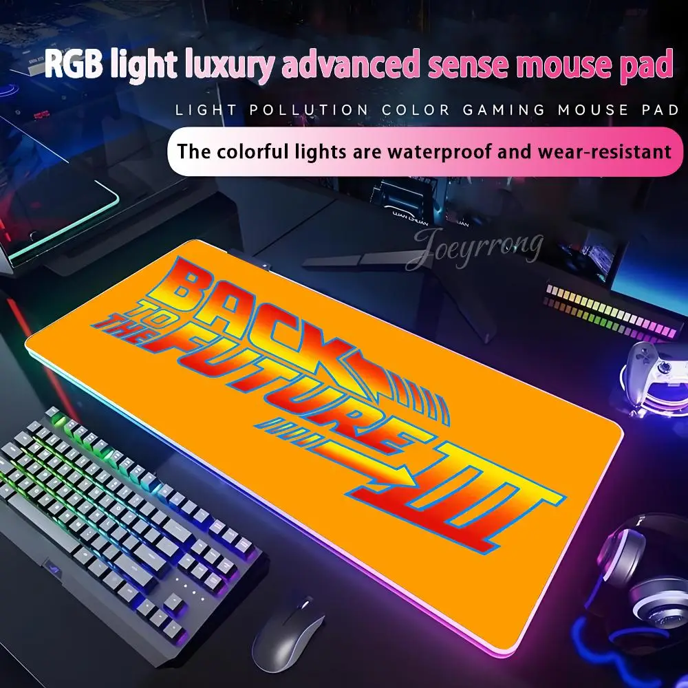 

Коврик для мыши «Назад в будущее» для FPS eSports RGB, расширенная игровая клавиатура, светодиодные коврики, большие 1000x500 мм XXL Gamer