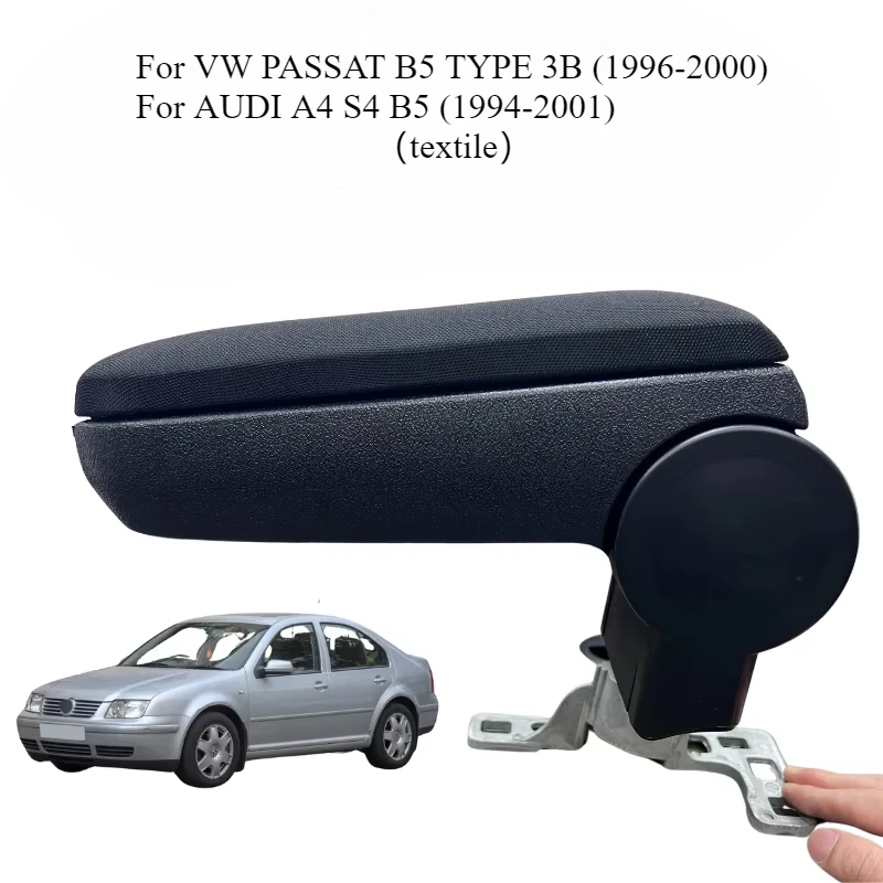 Armrest VW PASSAT B5 TYPE 3B 1996-2000 Textile Custom Fit Center Console Storage Box Vehicle Accessories Comfortable