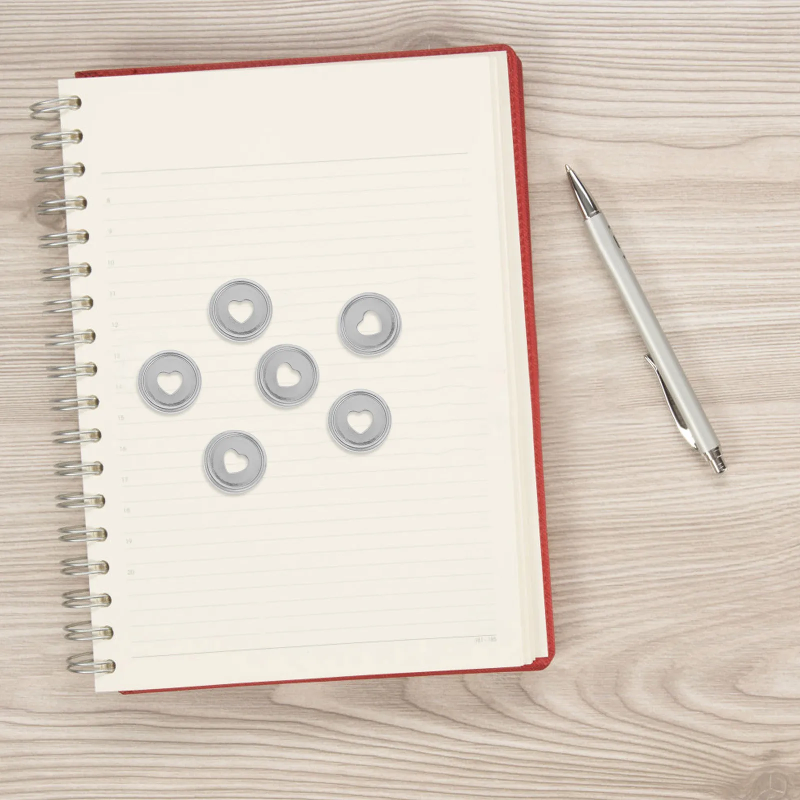 

50Pcs Electroplated Heart Plastic Binding Discs Round Disc Bound Expansion Discs for Planner Notebooks Scrapbooking Supplies