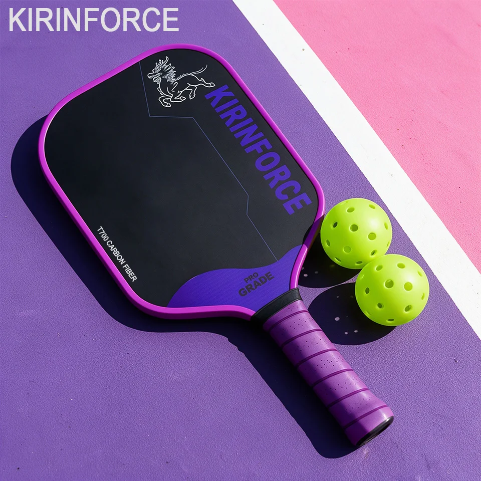 KIRINFORCE Gen5 Hot Press Carbon Fiber Pickleball Paddle Foam Core USAPA Approved Optional Case Cover Grip Tape Silicone Grip