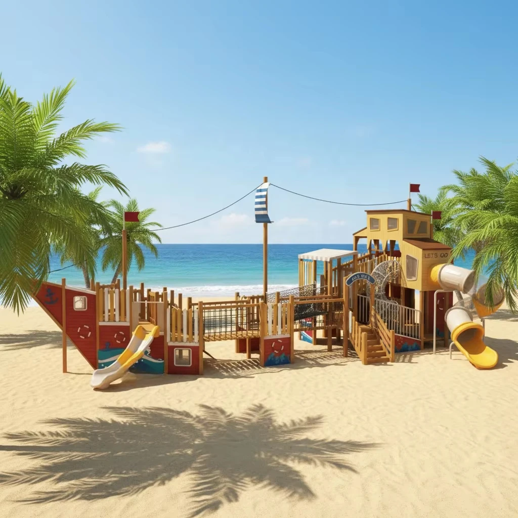 Excellent Quality KAILANG Pirate Boat Wooden Outdoor Playground Equipment for Children's Exercise Entertainment 1000kg Capacity