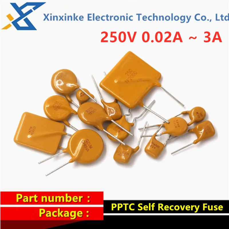 20PCS PPTC Self-recovery Fuse 250V 0.02A ~ 3A DIP Safety Tube 1A 2A 30MA 0.2A 0.4A 0.6A 0.1A 0.2A 0.25A 0.02A 0.03A 0.08A 0.09A