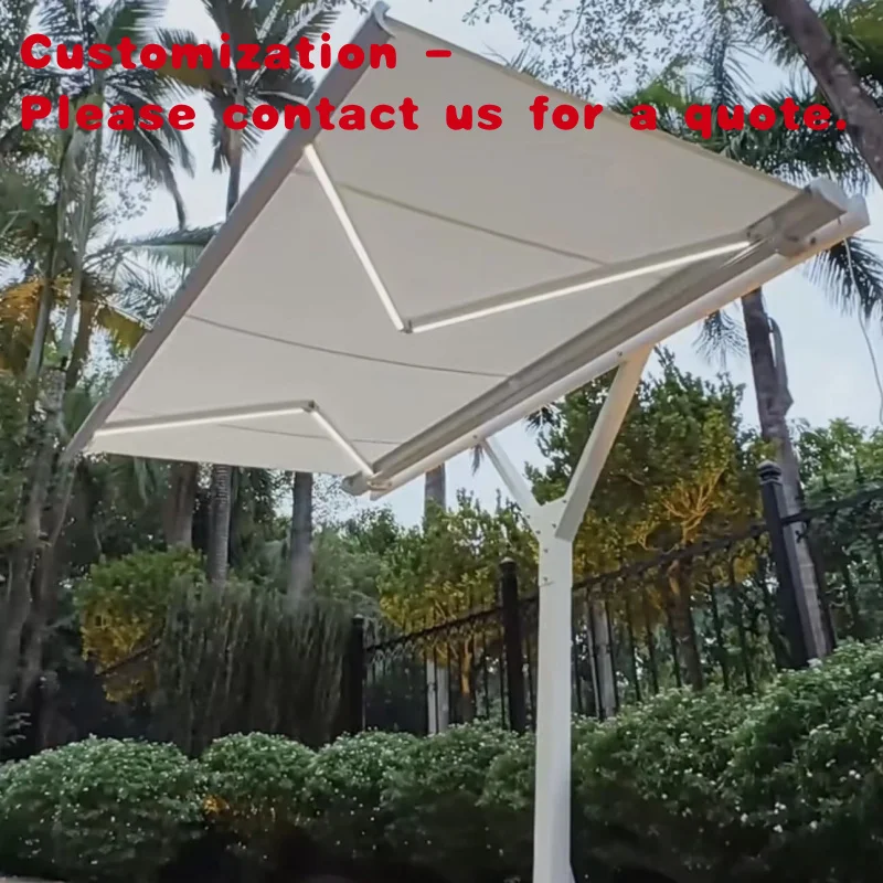 custom.Customized Outdoor Patio Sail Retractable Aluminum Frame Acrylic Material Remote Control Various Colors Sizes Av