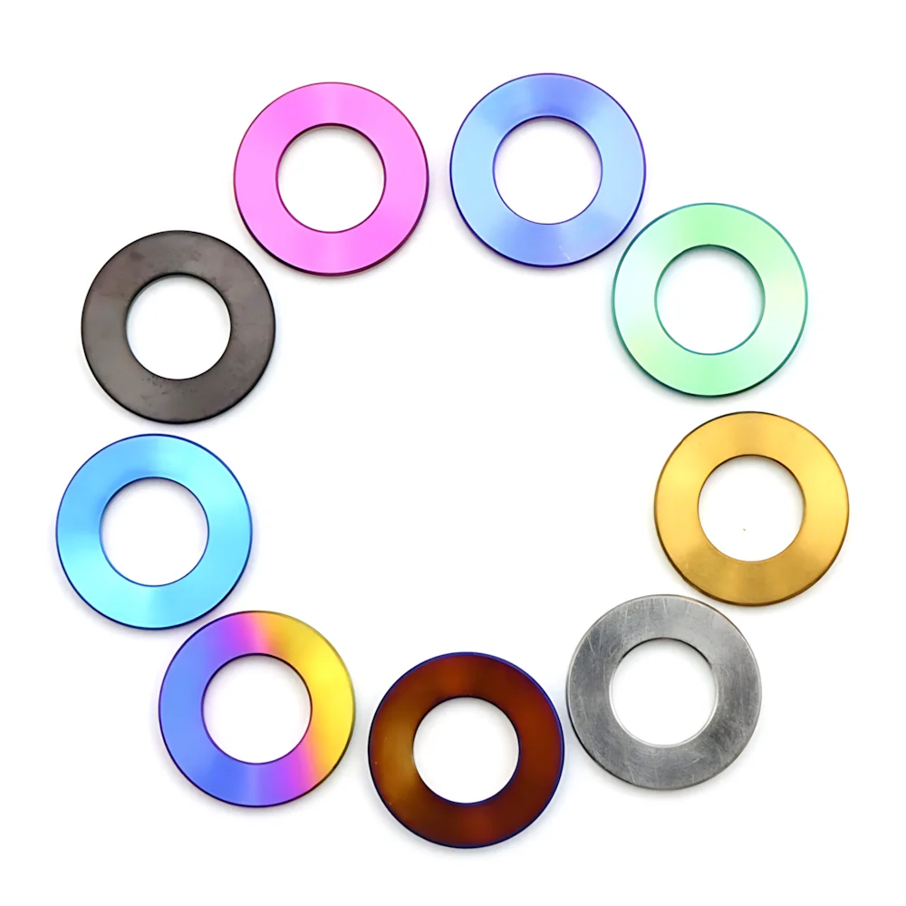 M5 M6 M8 M10Titanium Alloy Flat Washers for Bolts Bike Motorcycle Car Screws Fasteners Durable Hardware Accessories