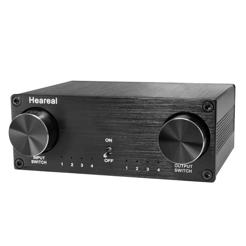 Lossless audio switcher 4 in 4 out, four input four output conversion distribution hifi audio signal adapter