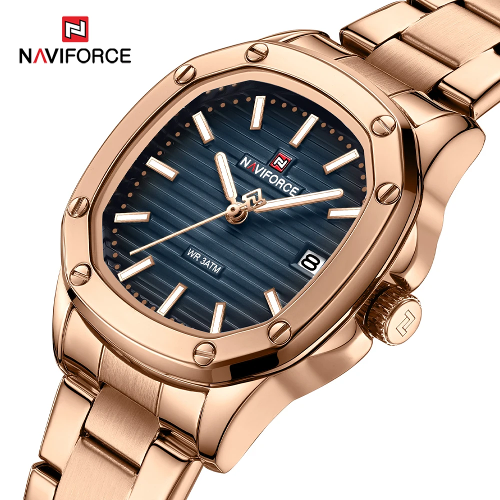 NAVIFORCE Nuevos Relojes de Pulsera de Cuarzo Elegantes para Mujer, Relojes de Lujo a la Moda, Resistentes al Agua y Luminosos, Relojes para Mujer