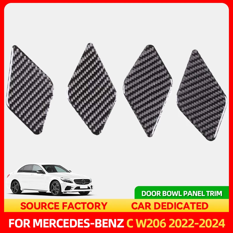 

Стайлинговые молдинги из мягкого углеродного волокна, внутренняя дверная чаша автомобиля, наклейка на панель для Mercedes Benz C-Class W206 2022-2024, салон автомобиля