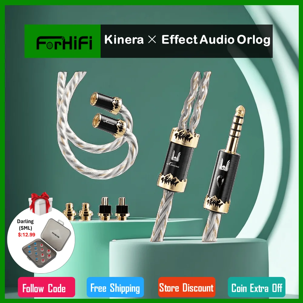 Kinera x Effect Audio Orlog cavo auricolare professionale UP-OCC 4/8 Core di alta qualità per Stage & Studio con 2 Pin 0.78, MMCX