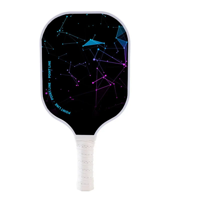 Raw Carbon Fiber Pickleball Paddle Spin Textured Surface With Foam Edge Pick Glass Fiber Thickness Of 13mm