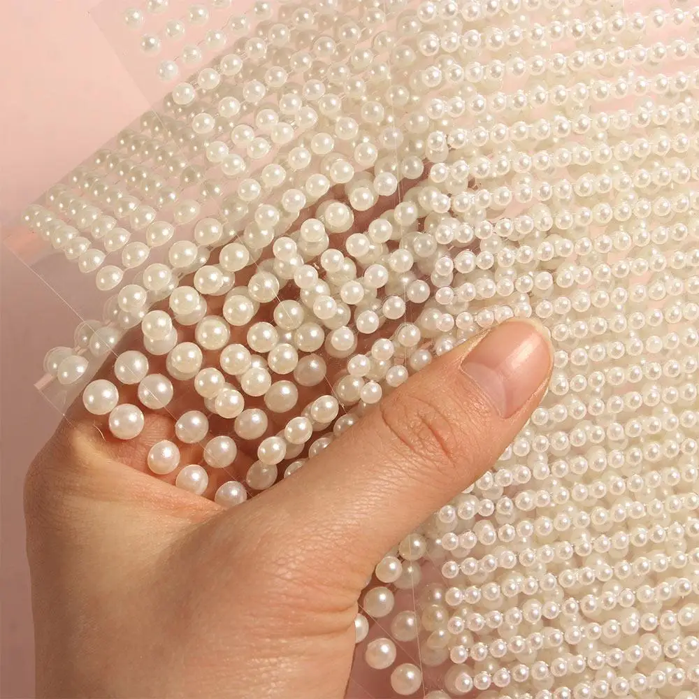 النساء عيون ماكياج الماس الراتنج الأبيض اللؤلؤ الجمال الوجه ملصقات DIY بها بنفسك هيئة الفن اكسسوارات الوشم المؤقت ثلاثية الأبعاد مسمار الراين #1