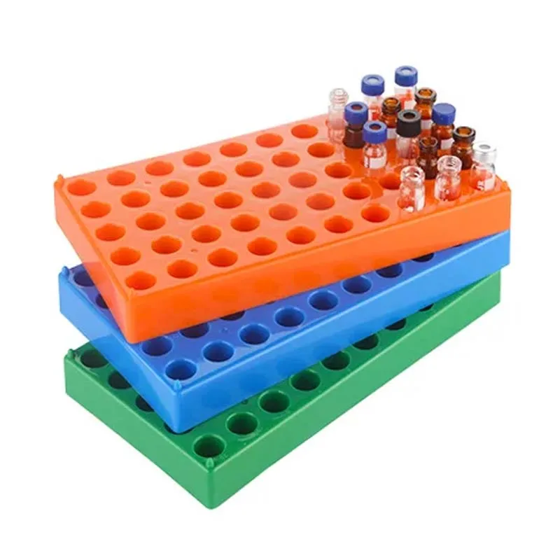 

Plastic Vial Rack 50Holds Diameter 13mm 1.5/2ml Vials Centrifuge Tube,Chromatography Vial Holder,Racks Stackable