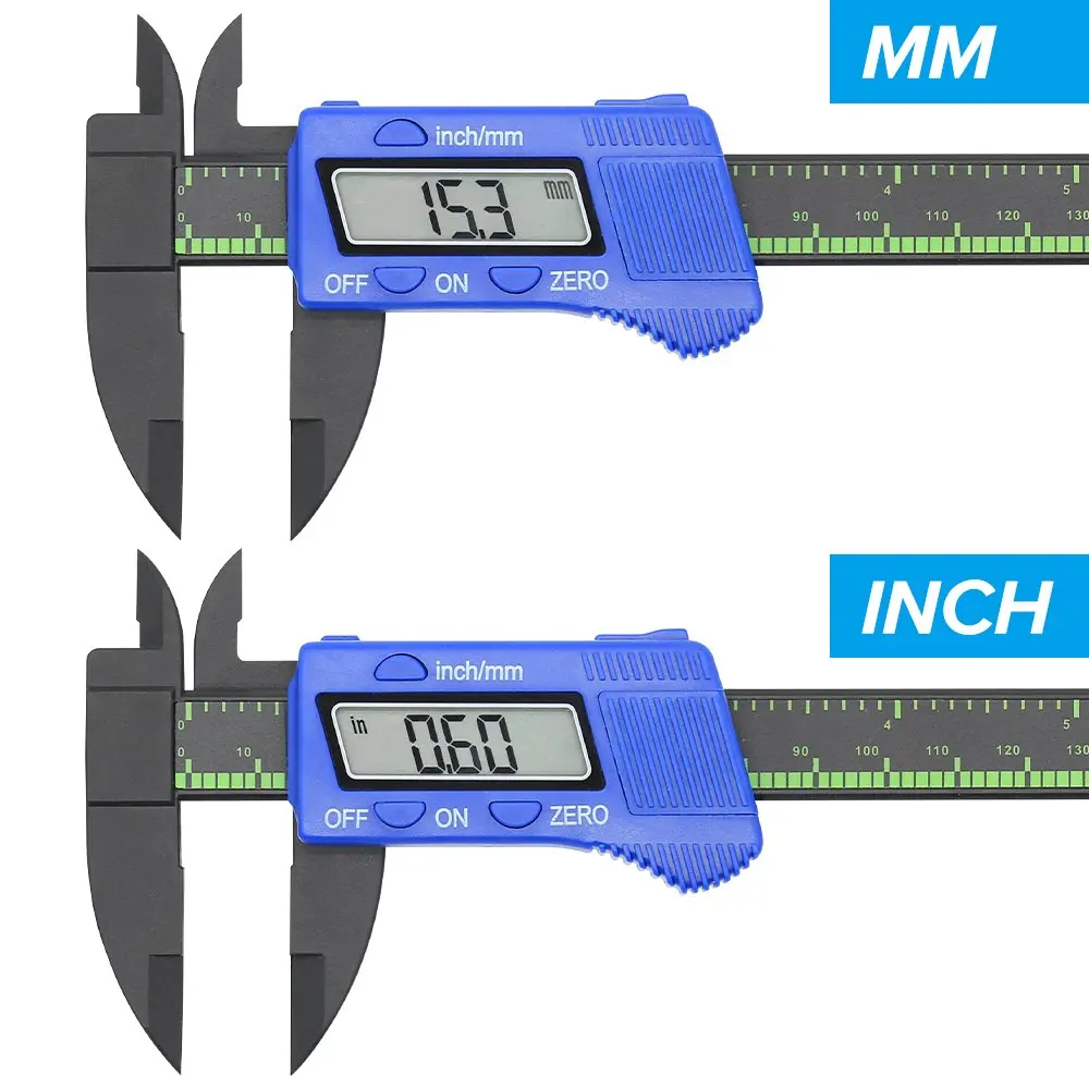 0 ~ 150Mm Pengukur Kaliper Digital Elektronik Pengukur Kaliper Vernier Dial Serat Karbon Alat Pengukur Mikrometer Alat Ukur Penggaris Digital Alat Tangan