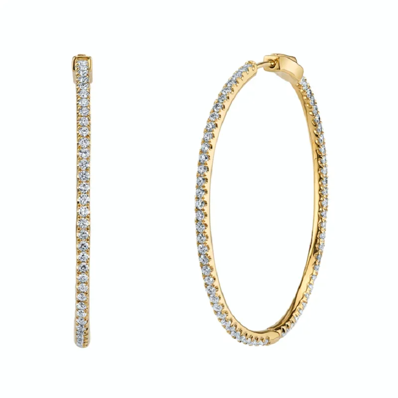 50MM Big Sized CZ Huggie Circle Hoop Earring Iced Out Bling Full Paved 5A Cubic Zirconia Classic Fashion Women Jewelry