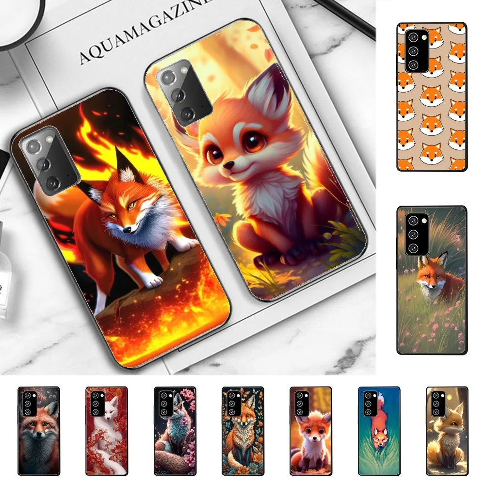 Cute Cartoon Animal Fox Phone Case For Samsung Note 8 9 10 20 pro plus lite M 10 11 20 30 21 31 51 A 21 22 42 02 03