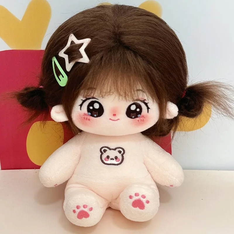 Kawaii Plush Cotton Doll Idol Stuffed Super Star Figure Dolls Cute Fat Body Cherry Blossoms Girl Doll Can Change Clothes Gift