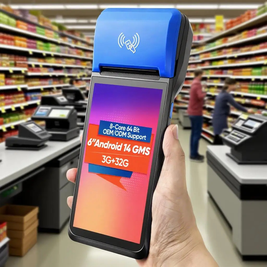 

FYJ F1-99 Handheld Pos Machine Latest Android 14 Mobile NFC Card Recognize 3+32GB 6Inch Retail Pos System