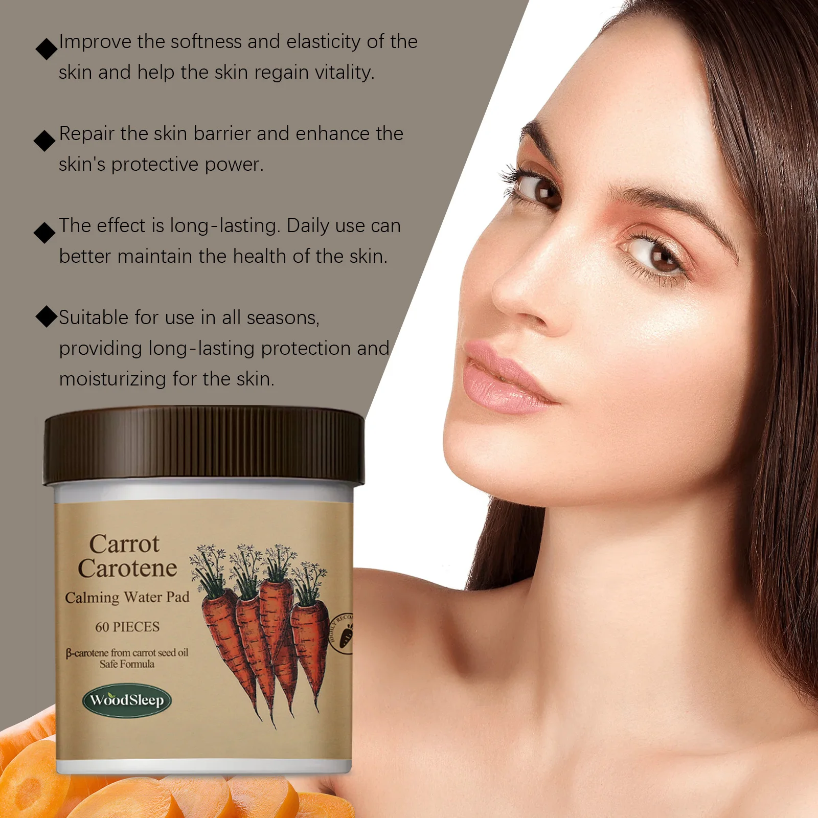 60PCS Carrot Carotene Face Pad - огляд і ціна Skincare Glad2Glow