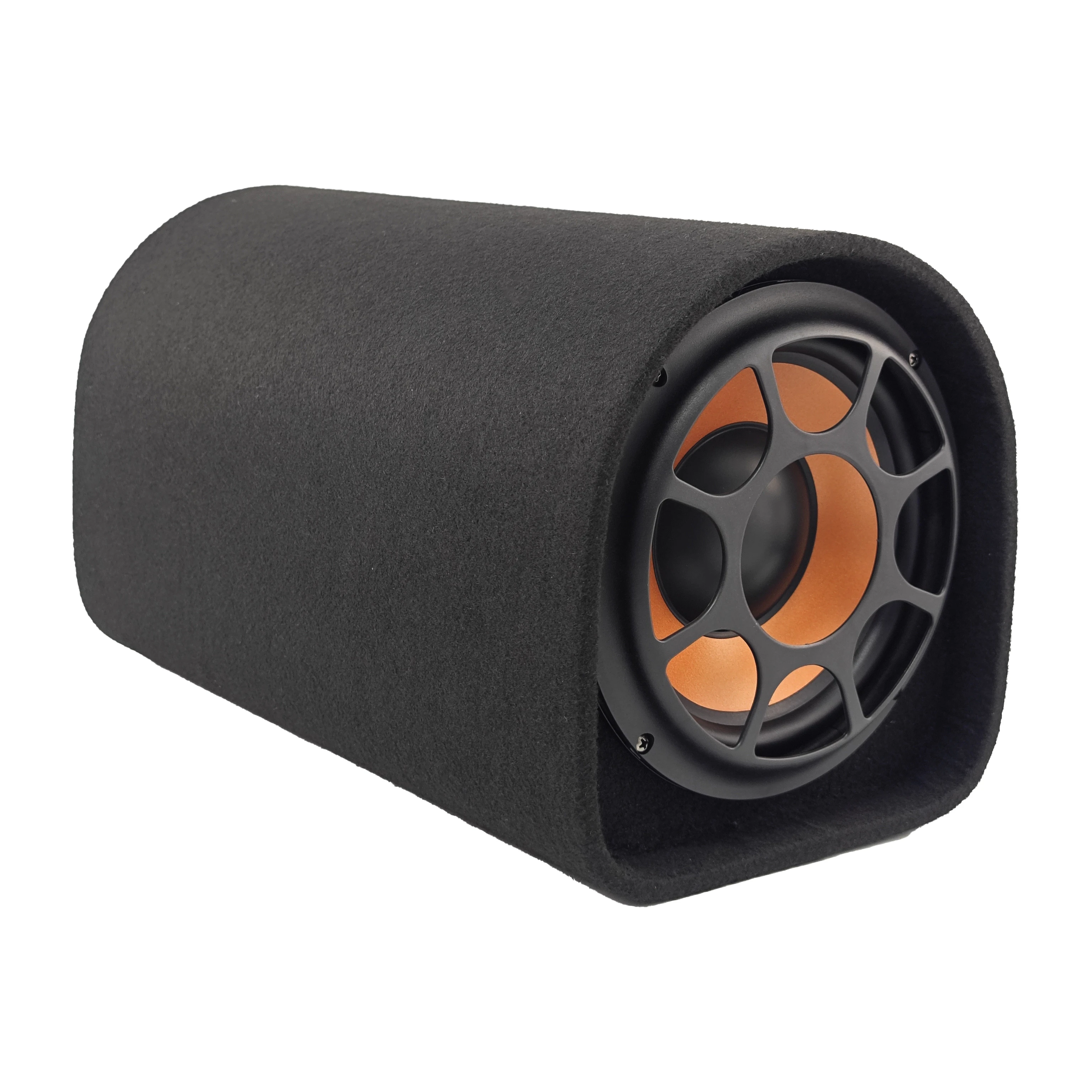 Factory 6 Inch 4ohm Active Car Subwoofer Enclosure with Wooden Bass Tube DC 12V 70W Peak Car Audio Speakers Box With cable bag