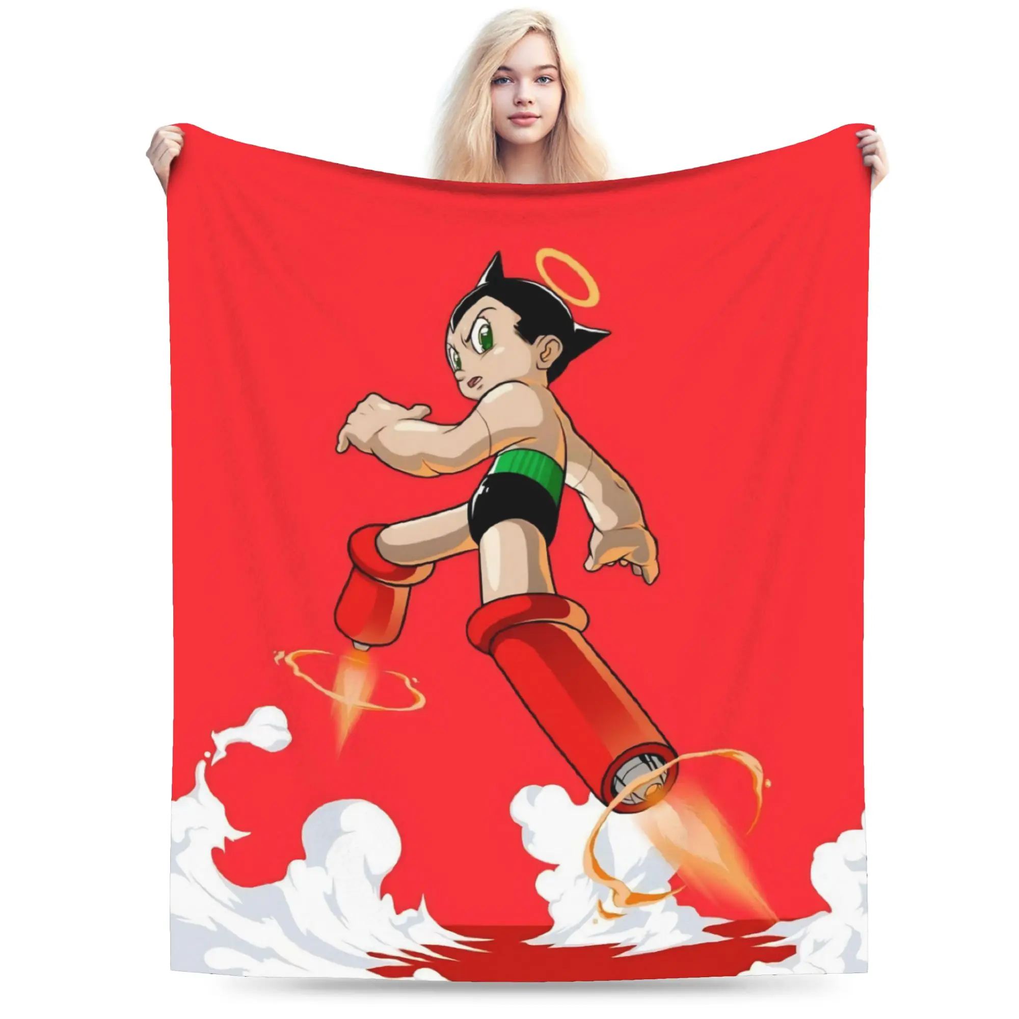 Astroboy Astro Boy Blankets Flannel  Cozy Super Soft Throw Blankets for Sofa Rug Piece