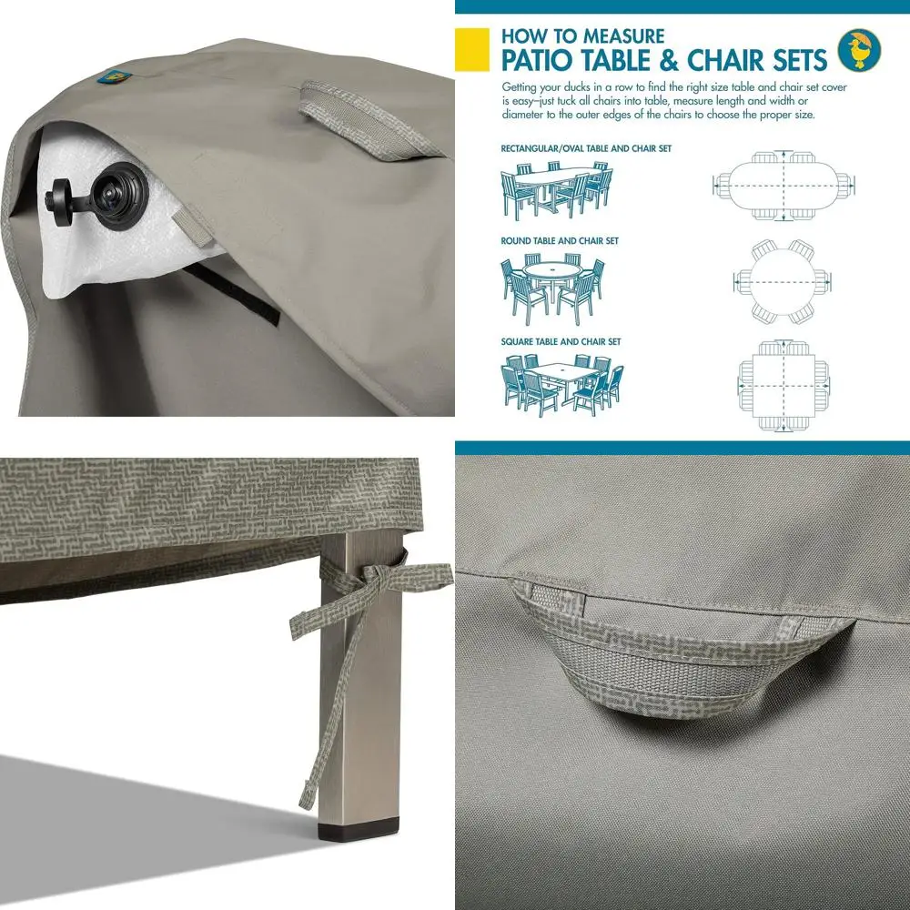 

Водонепроницаемый чехол для круглого уличного стола и стульев со встроенным куполом, 106 x 32, цвет Moon Rock, защита для садовой мебели