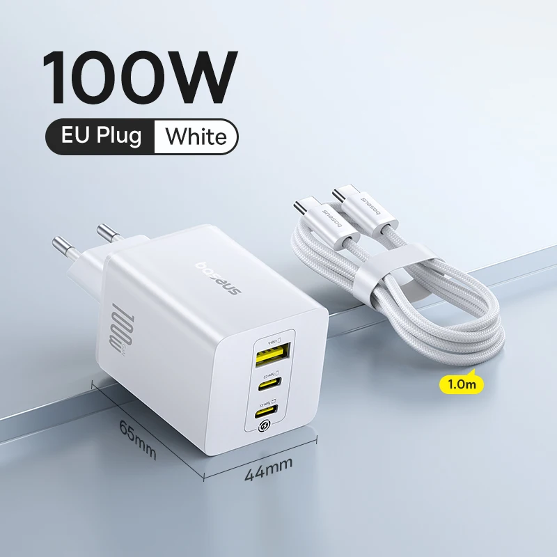 Baseus 100W GaN-oplader Snellader voor Xiaomi Samsung iPhone 17 16 15 Laptop Tablet-oplader PD-oplader met USB-telefoonoplader