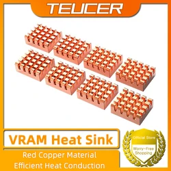 TEUCER 4/812-PCS VRAM Copper Heatsink 13x12x5mm Thermal Conductive Copper Sheet for Cooling Cooler GPU Chips VRAM VGA RAM GPU