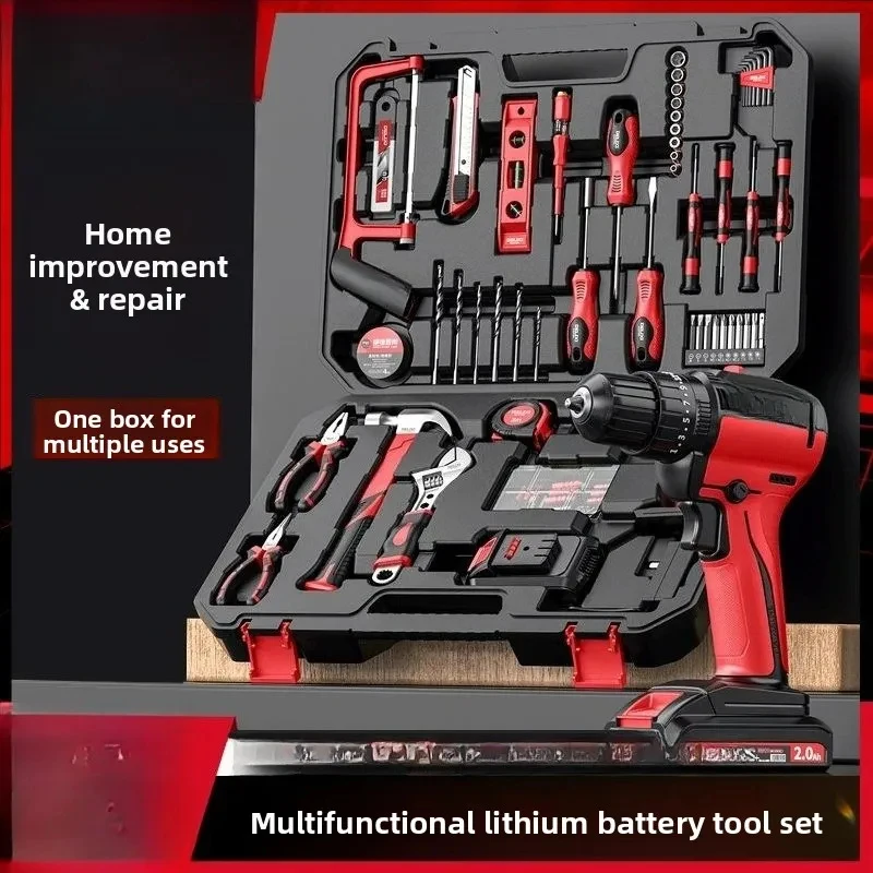 Power set, lithium battery hand drill hardware toolbox