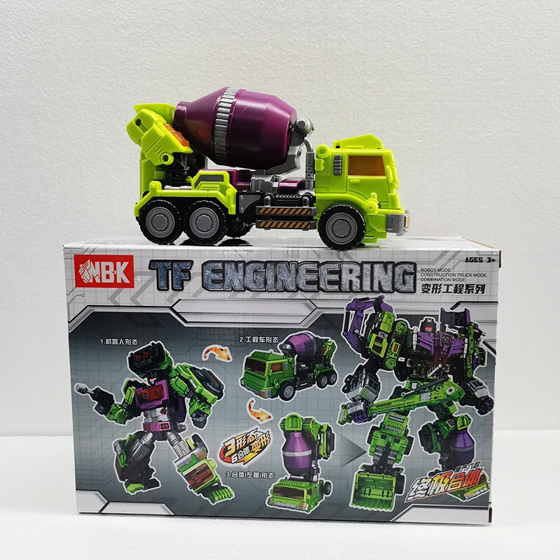 NBK 6IN1 لعبة التحول Devastator Mixmaster Scavenger الزائد Hightower سكرابر معدني Longhaul Skipjack روبوت الشكل