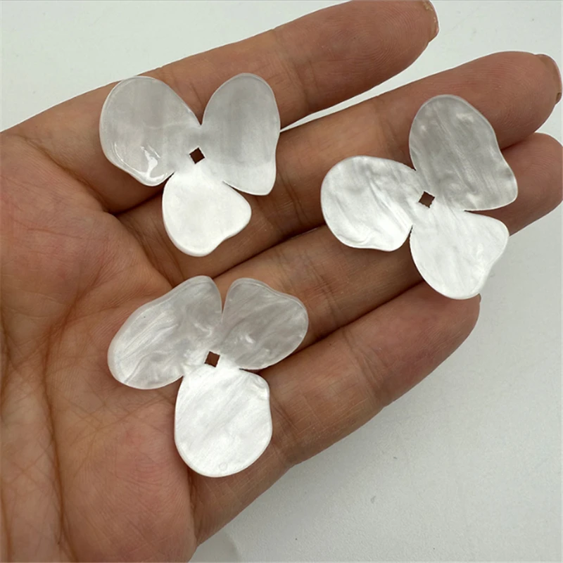 10Pcs New Creative 30MM Acetic Acid Flower Beads Spacer Acrylic Resin Torus Bead Connectors Diy Hair Jewelry Making Acessories