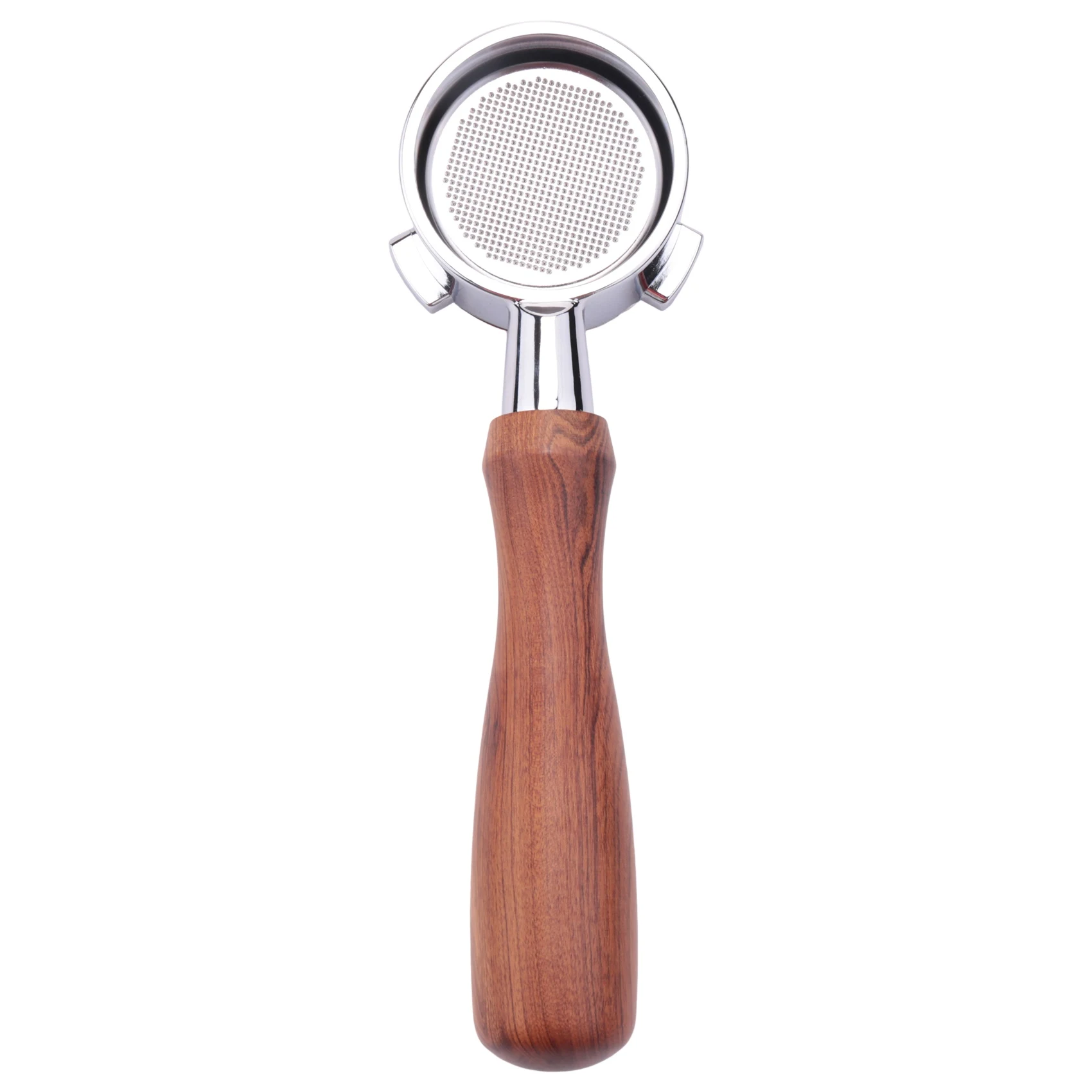 Portafiltro sin fondo para máquina de café de acero inoxidable, 54MM, mango de madera, accesorio profesional